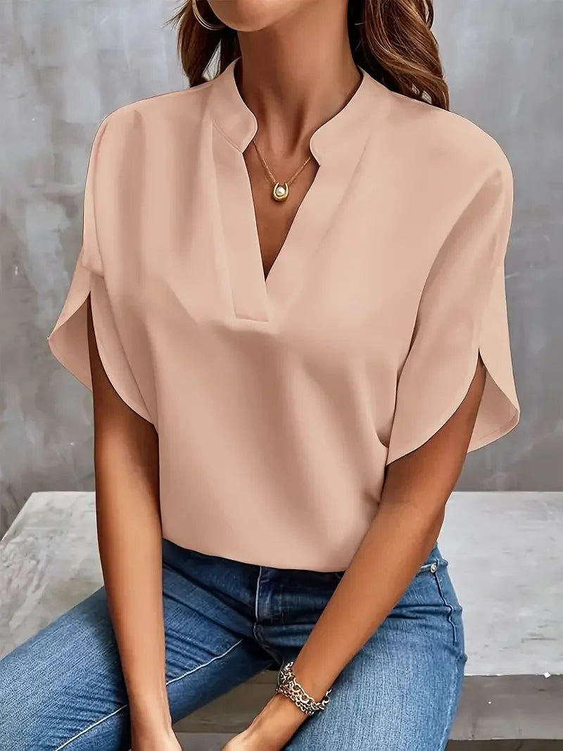 DELIA | SOFT ELEGANT V-NECK BLOUSE 7