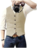 Arthur | Classic Herringbone Tweed Waistcoat 13