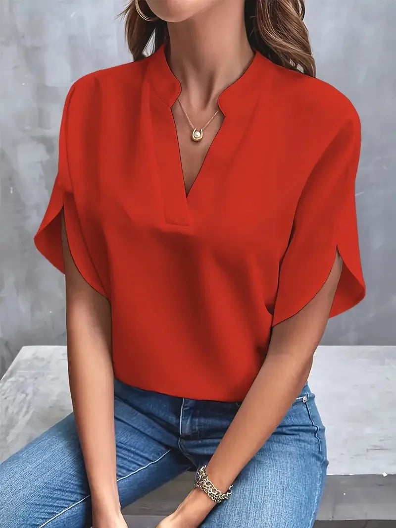 DELIA | SOFT ELEGANT V-NECK BLOUSE 6