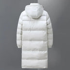 Long Hooded Puffer Coat with Full-Length Zip 7