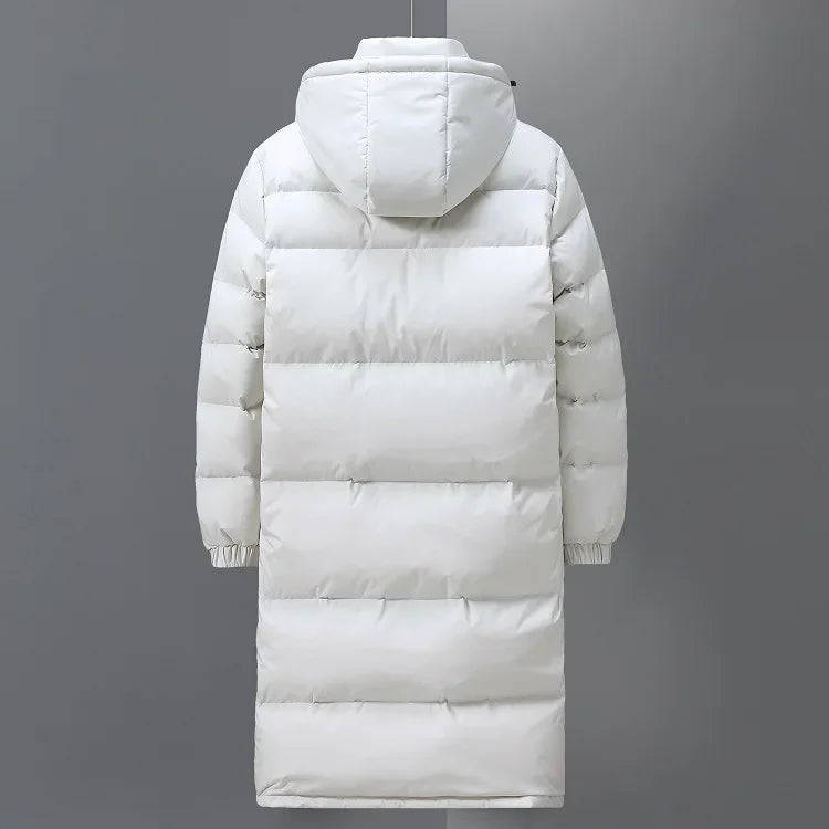 Long Hooded Puffer Coat with Full-Length Zip 7