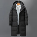 Long Hooded Puffer Coat with Full-Length Zip 1