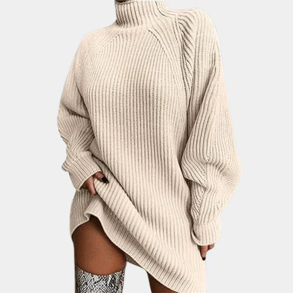 Women's Oversized Sweater with Ribbed Cuffs and Hem 2