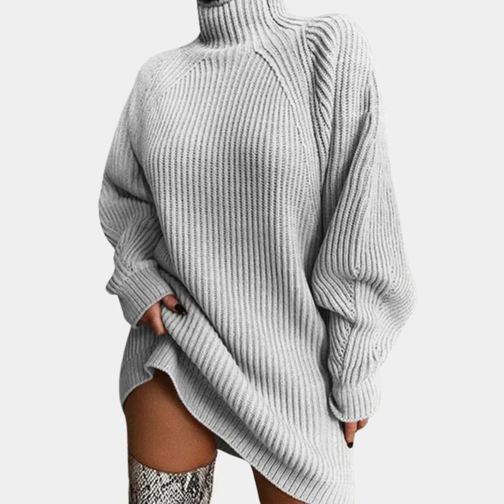 Women's Oversized Sweater with Ribbed Cuffs and Hem 1
