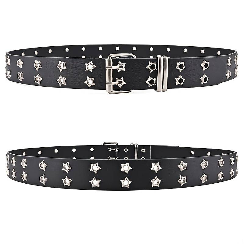 Star Eye Rivet Belt with Double Prong Buckle 11
