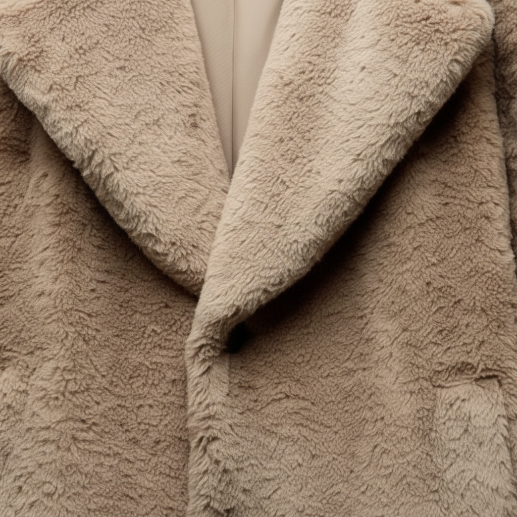 Women's Notch Collar Teddy Coat Button Front Relaxed Fit 7