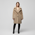 Women's Notch Collar Teddy Coat Button Front Relaxed Fit 1