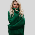 Women's Textured Turtleneck Sweater with Ribbed Cuffs 1