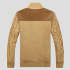 Men's Cable-Knit Cardigan with Plush Lining and Button Front 4