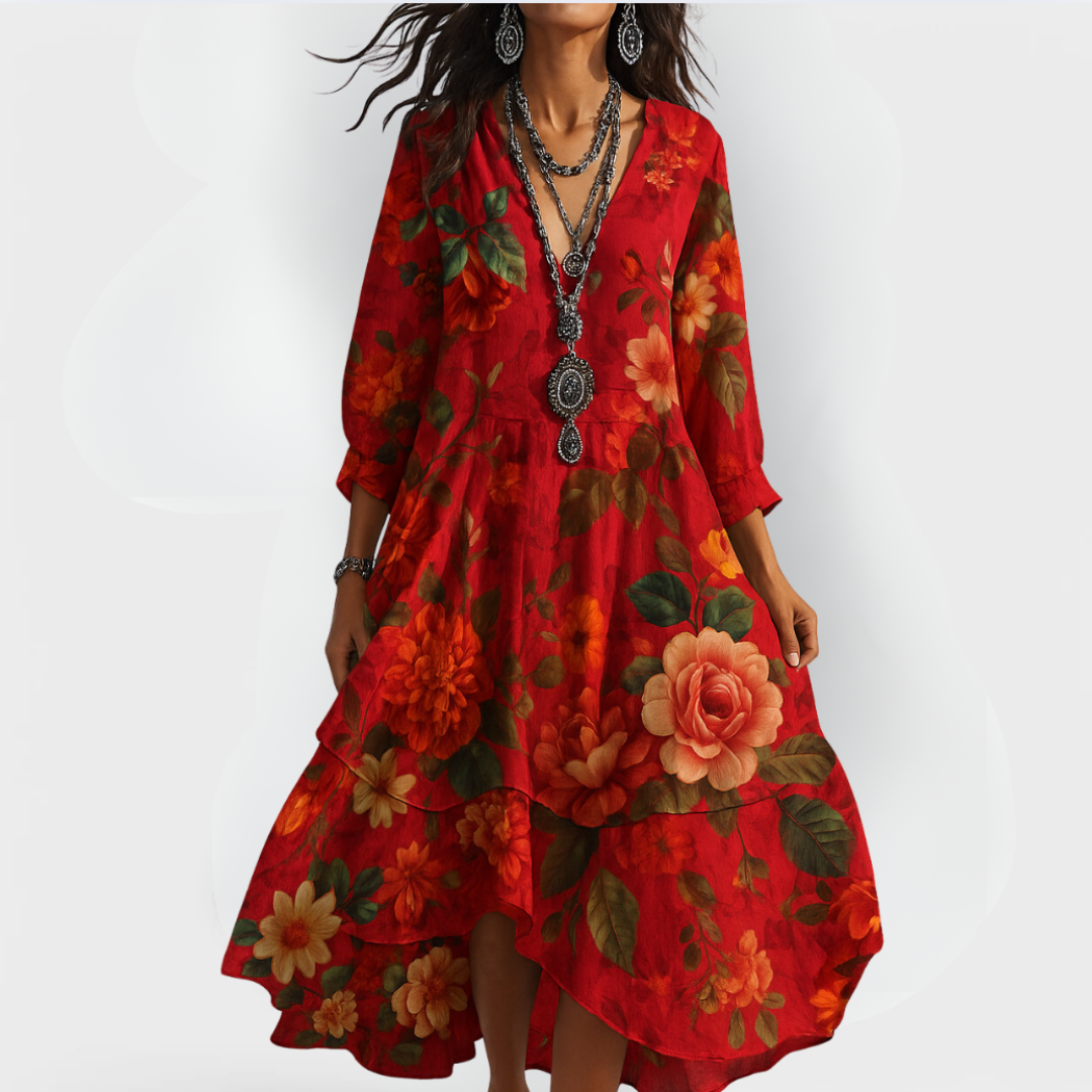 Eva | Floral Bohemian Maxi Dress 2