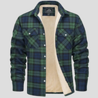 Men's Plaid Shirt Jacket with Fleece Lining 2