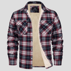 Men's Plaid Shirt Jacket with Fleece Lining 3