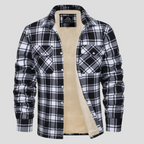 Men's Plaid Shirt Jacket with Fleece Lining 4