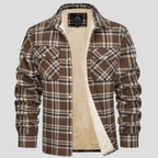 Men's Plaid Shirt Jacket with Fleece Lining 5