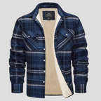Men's Plaid Shirt Jacket with Fleece Lining 6