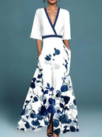 Elissa | Elegant Floral V-neck Dress 2