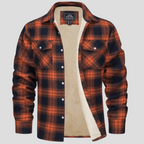 Men's Plaid Shirt Jacket with Fleece Lining 1