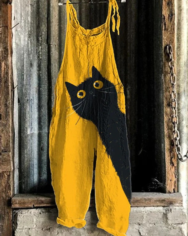 Quinara | Classic Lightweight Cat Print Jumpsuit 1