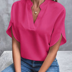 Savannah | Elegant Draped V-Neck Blouse 16