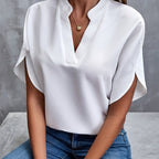 Savannah | Elegant Draped V-Neck Blouse 1