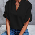 Savannah | Elegant Draped V-Neck Blouse 4