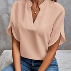 Savannah | Elegant Draped V-Neck Blouse 11