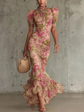 Clementine | Vintage Puff Sleeves Maxi Dress 1