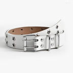 Star Eye Rivet Belt with Double Prong Buckle 1