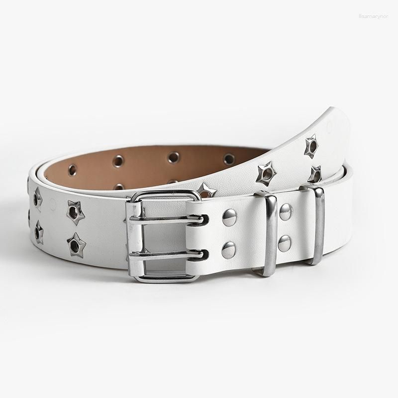 Star Eye Rivet Belt with Double Prong Buckle 1