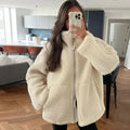 Women's Oversized Teddy Fleece Jacket Full-Zip 1