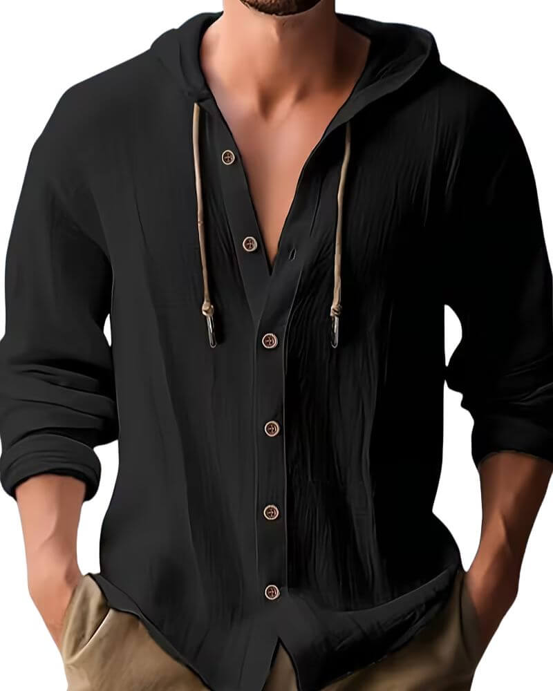 Harvey | Classic Hooded Long Sleeve Shirt 2