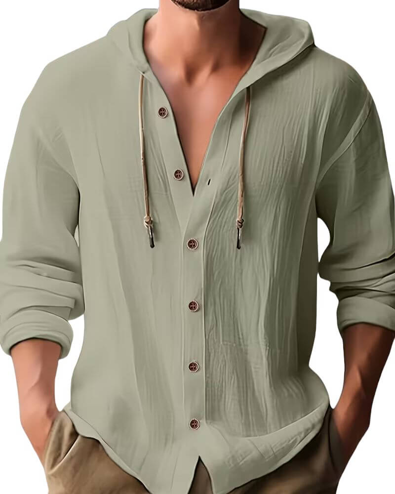 Harvey | Classic Hooded Long Sleeve Shirt 6