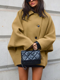 Women's Oversized Button-Front Coat with Notch Collar 1