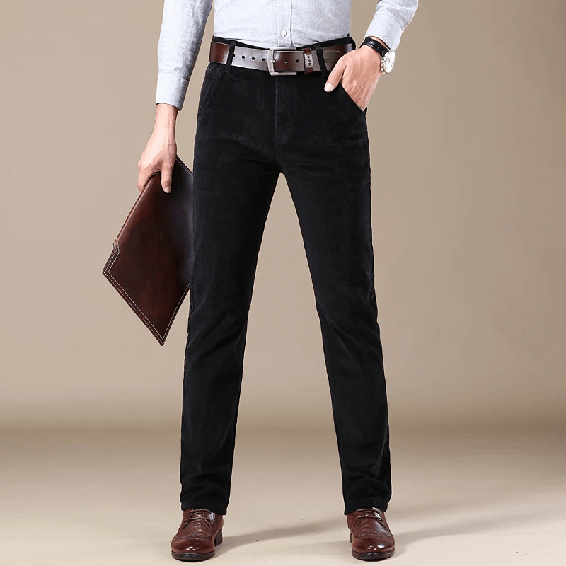 Men's Straight-Leg Corduroy Trousers with Belt Loops 4