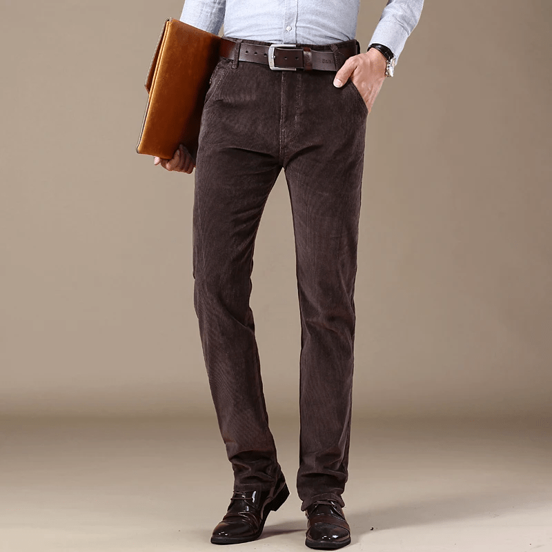 Men's Straight-Leg Corduroy Trousers with Belt Loops 5