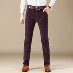 Men's Straight-Leg Corduroy Trousers with Belt Loops 2