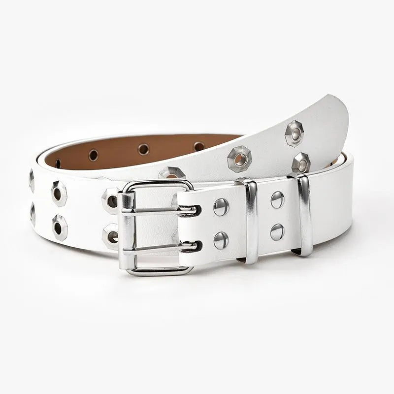 Star Eye Rivet Belt with Double Prong Buckle 7