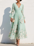 Nicola | V-Neck Chiffon Floral Midi Dress 1