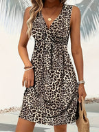 Annelise | Leopard  Twist V-Neck Sleeveless Dress 2