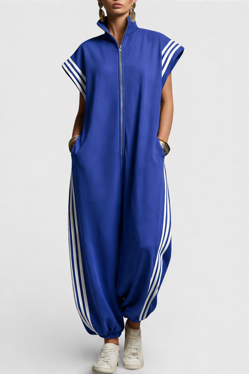 Gillian | Stylish Sleeveless Zip Neck Jumpsuit 1