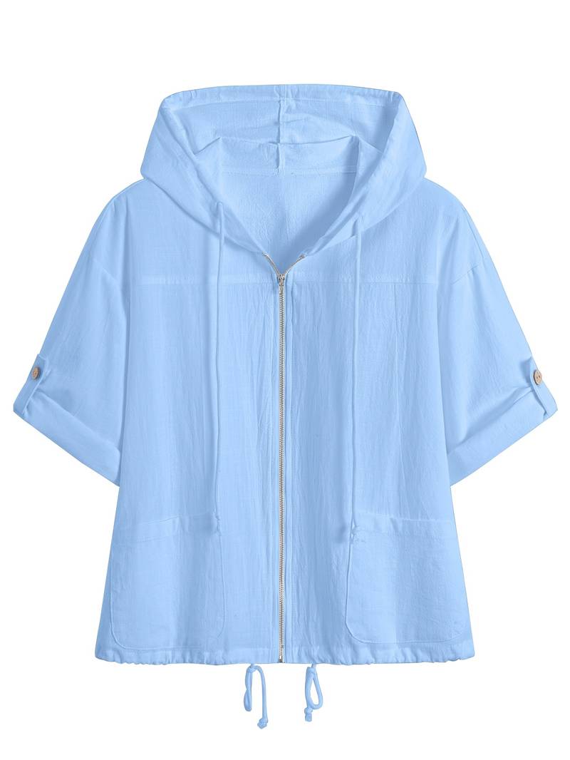 Alice | Classic Short Sleeve Hooded Shirt 5