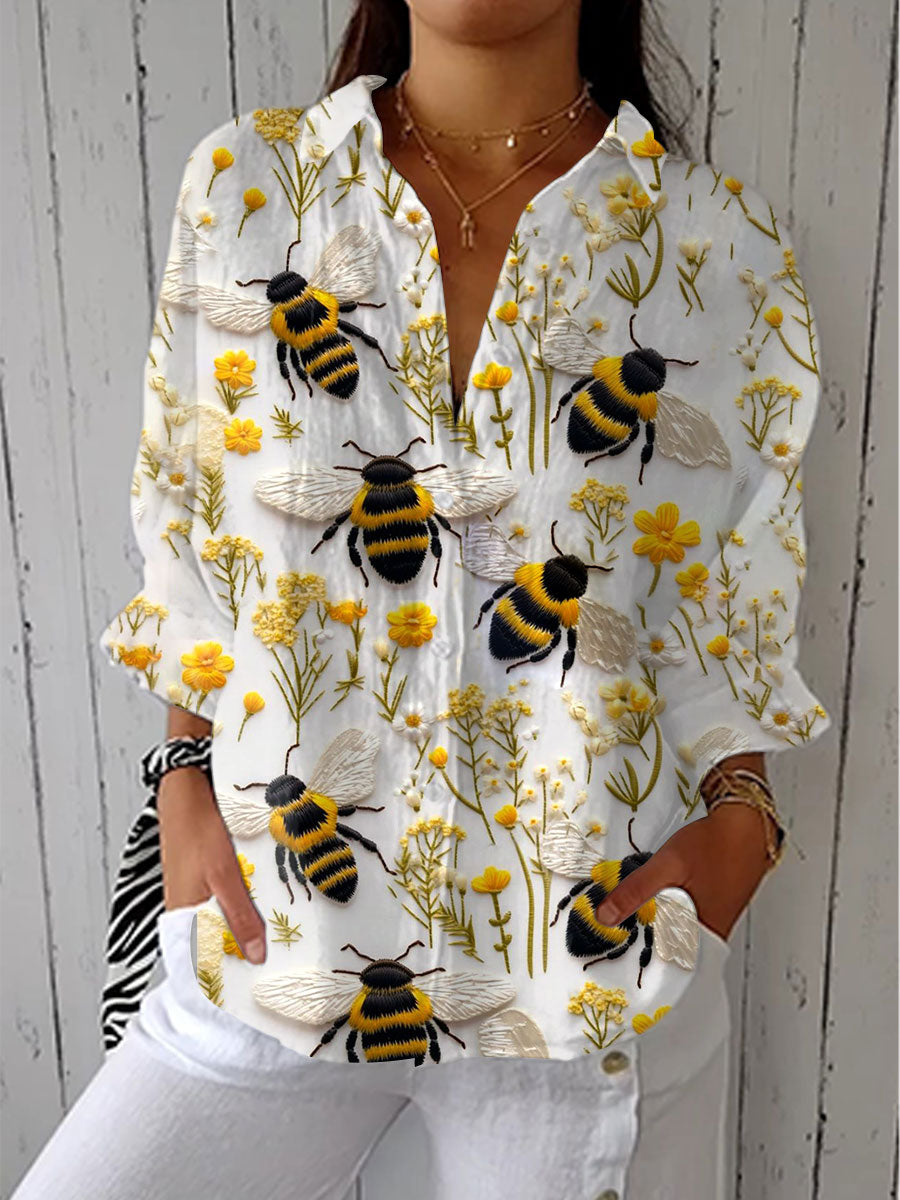Lavinia | Stylish Long Sleeve Bee Blouse 1
