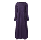 Women's Long Sleeve Maxi Dress with Side Pockets 5