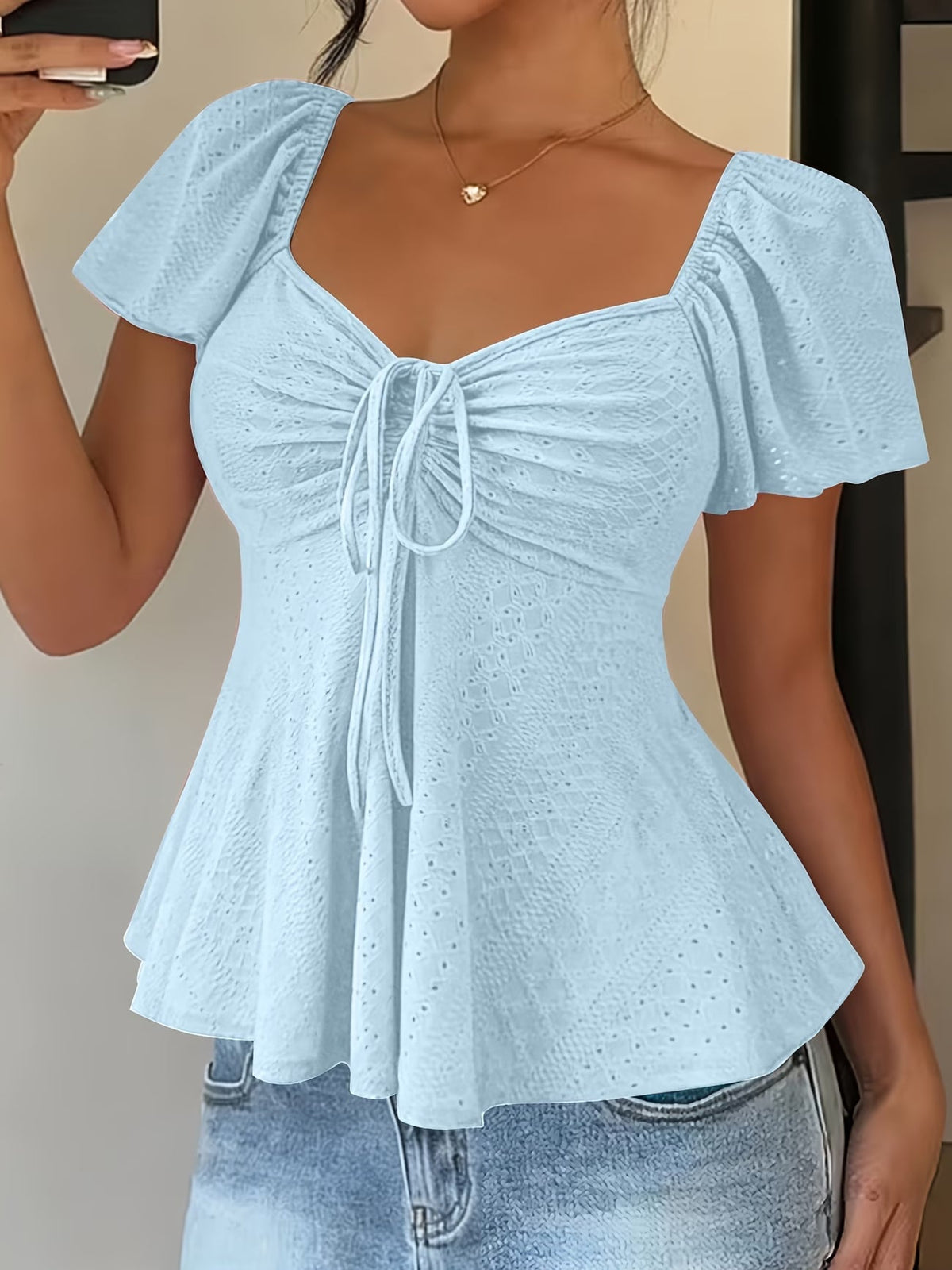 Mariah | Breathable V-Neck Drawstring Top 8