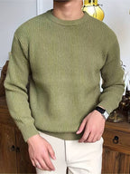 Men's Ribbed Crew Neck Sweater Long Sleeve Pullover 8