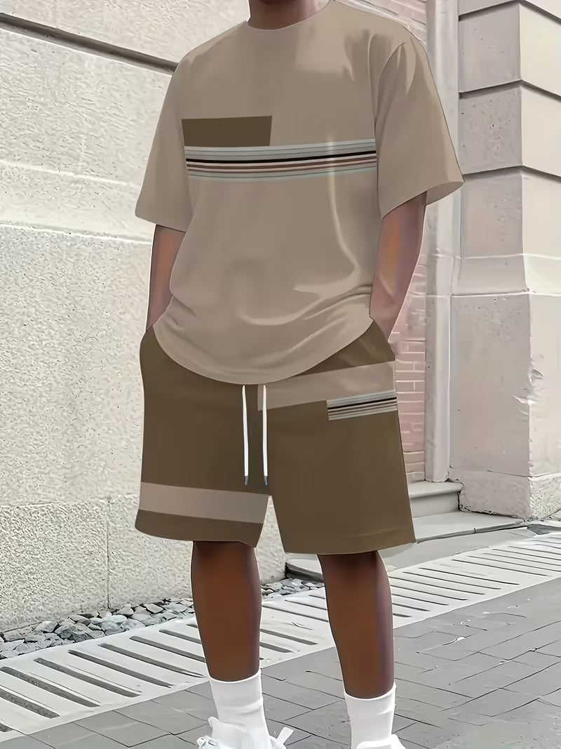 Ethan | Casual Striped Short Set 3