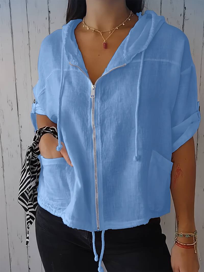 Alice | Classic Short Sleeve Hooded Shirt 4