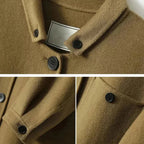 Women's Button-Front Long Jacket with Pockets 7
