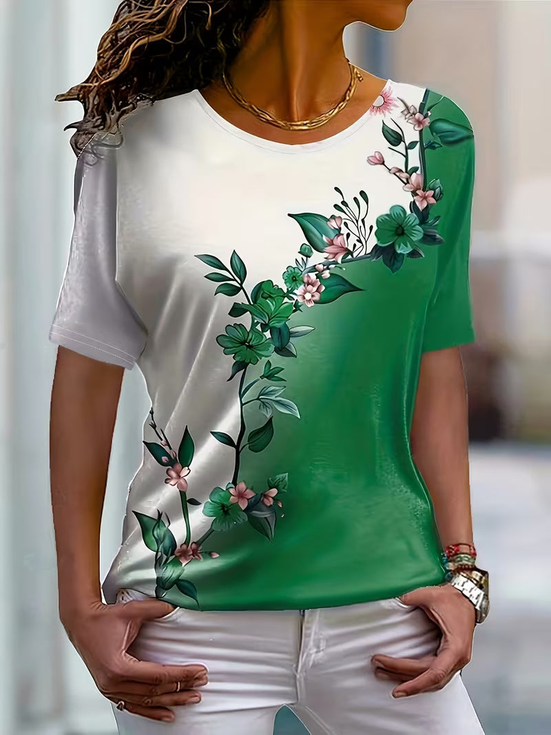 Beth | Stylish Floral Colorblock Blouse 2