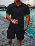 Cedric | Classic Button Shirt and Shorts Summer Set 2